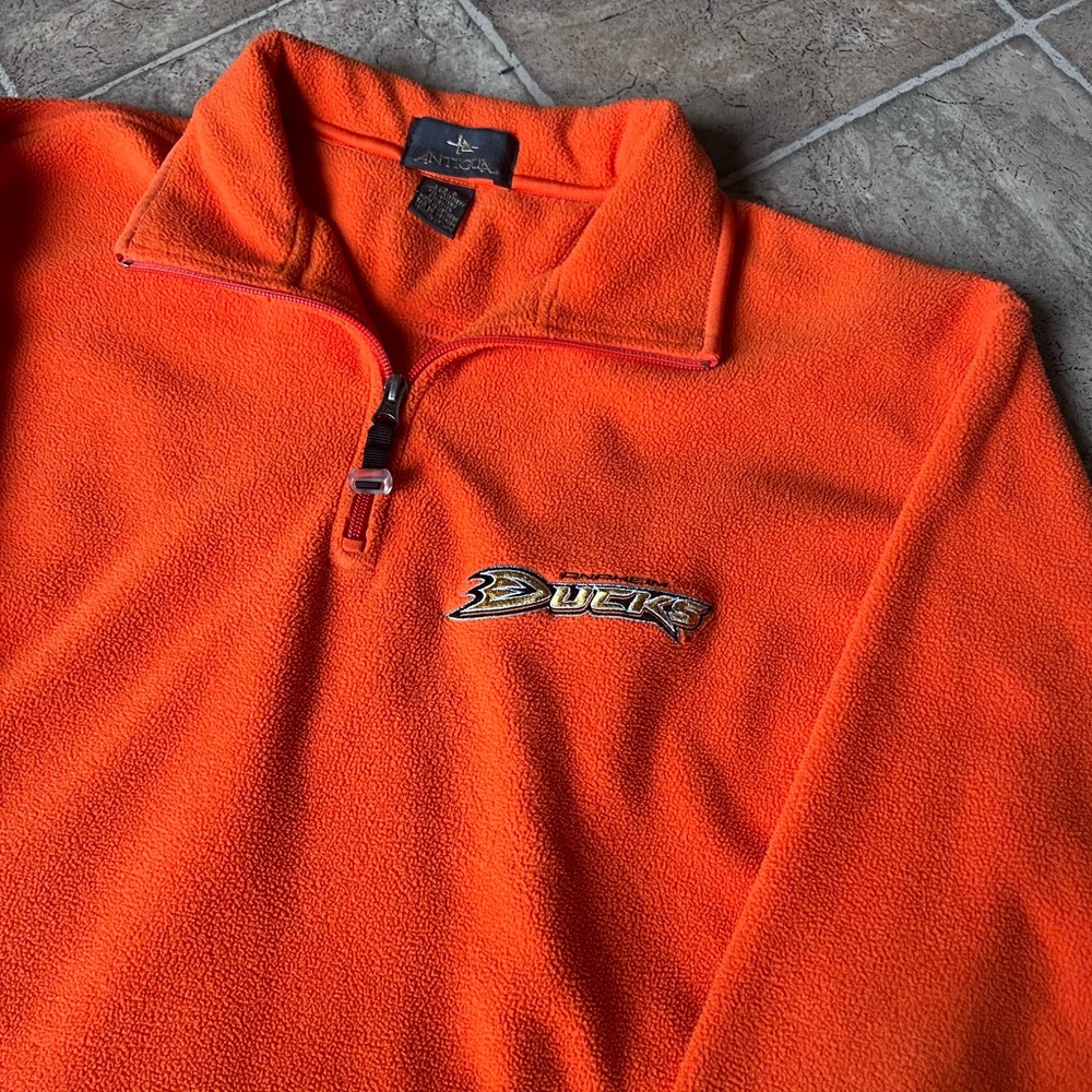 Antigua Bright Orange Zip-Up Men's Sweater